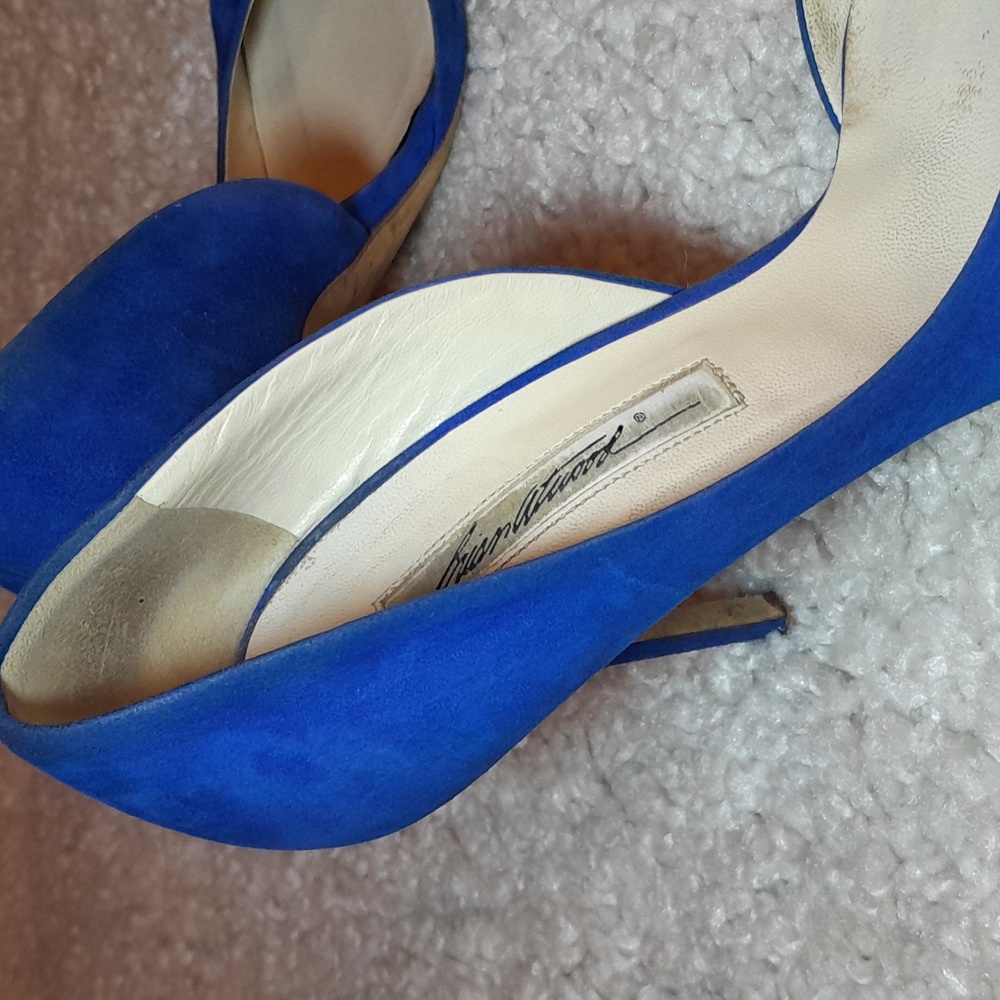 BRAIN ATWOOD BLUE Suede D Orsay Pumps Size 39.5 Euro - Picture 11 of 17